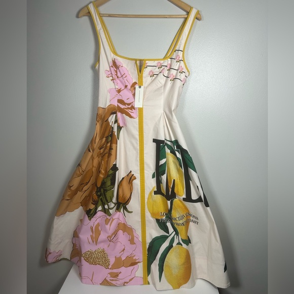 Anthropologie Dresses & Skirts - Anthropologie Maeve Lemon Floral Sleeveless Notched Square-Neck Midi Dress